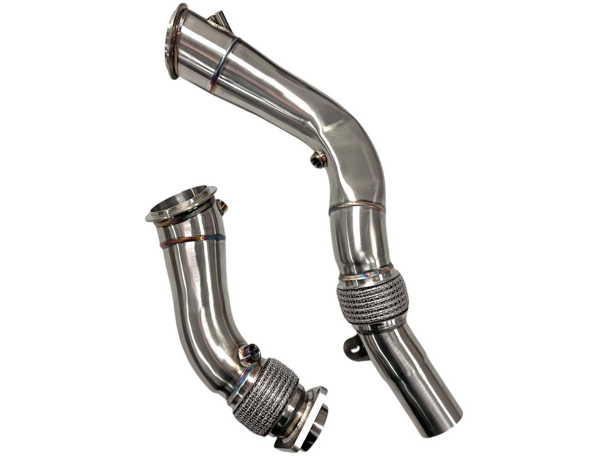 Mastery of Art & Design BMW M2C/M3/M4 S55B30 3.5" 'FAT BOY' Catted Downpipes with Flex Section