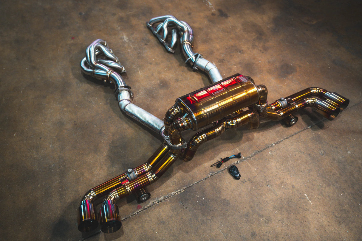 Valvetronic Designs® Ferrari F430 Spider Valved Sport Cat-Back Exhaust with 4" OD Tips