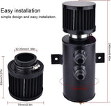 -10AN Oil, 750ml Baffled Oil Catch Can with Breather Filter (2-Port)