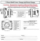East Coast Driveline® Custom Aluminum Rear Driveshaft with Double Cardan CV Joint at Transfer Case & 4 Bolt Flange Yoke Or Open U-Joint at Rear Differential (High Angle + High HP)