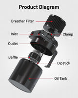 300ML Baffled Oil Can with Breather Filter 3/8" ID 2.5 NBR Fuel Hose