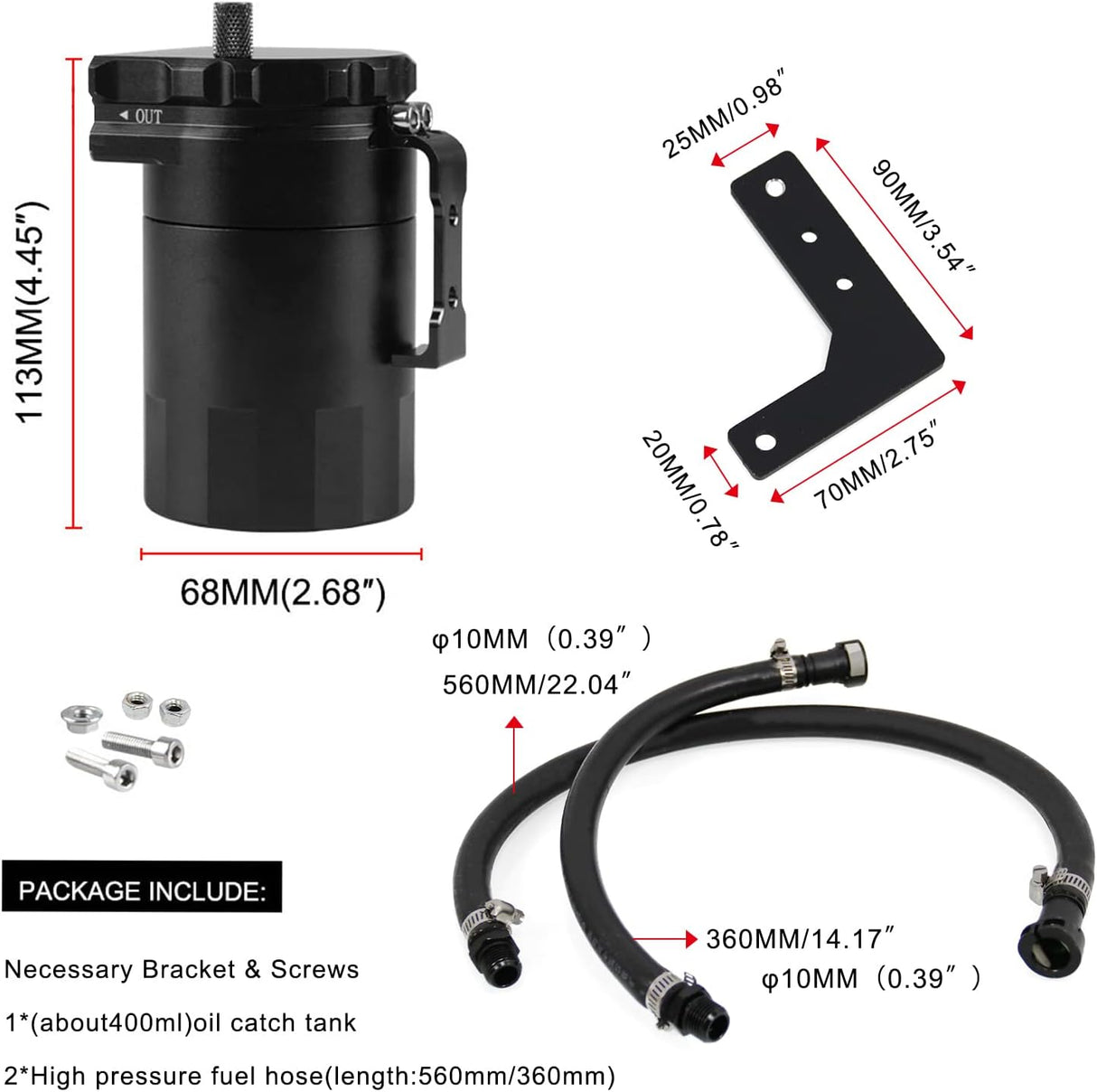 19+ Escalade/Silverado/Sierra/Tahoe/Yukon 5.3L/6.2L Oil Catch Can Kit