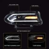 15-23 Dodge Charger Head Lights with Dual Beam Lens (Halogen)