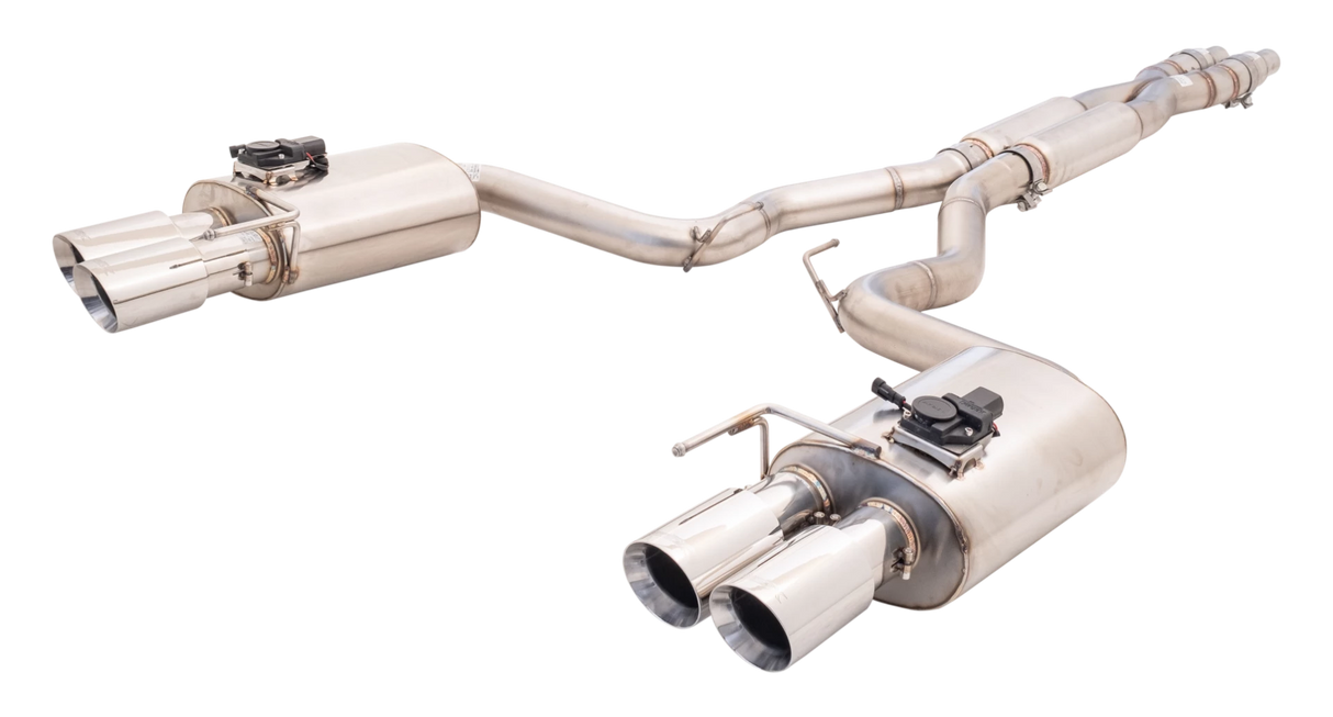 XForce (18-23) Mustang GT Convertible Varex Valved Cat-Back Exhaust with Quad 4" OD Tips