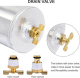 750mL -10AN Silver Baffled Oil Catch Can with Breather Filter (2-Port)