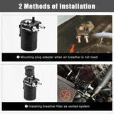 Universal 350ml Baffled Oil Catch Can Breather Filter/Mounting Bracket