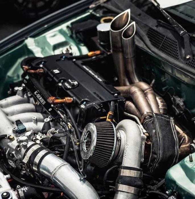 PLM® Honda K-Series Hood Exit Up-Pipe & Dump Tube for Sidewinder Turbo Manifold