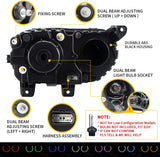 15-23 Dodge Challenger Head Lights with Color Shift Halos (Halogen)