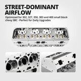 60-86 Chevy SBC V8 302/327/350/383/400 Aluminum Cylinder Head (Straight Plug)