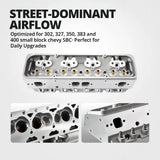 60-86 Chevy V8 SBC 302/327/350/383/400 Aluminum Cylinder Head (Angled Plug)