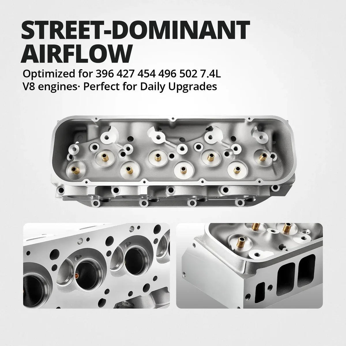 65-00 Chevy BBC V8 396/427/454/502 Aluminum Cylinder Head (Angled Plug)