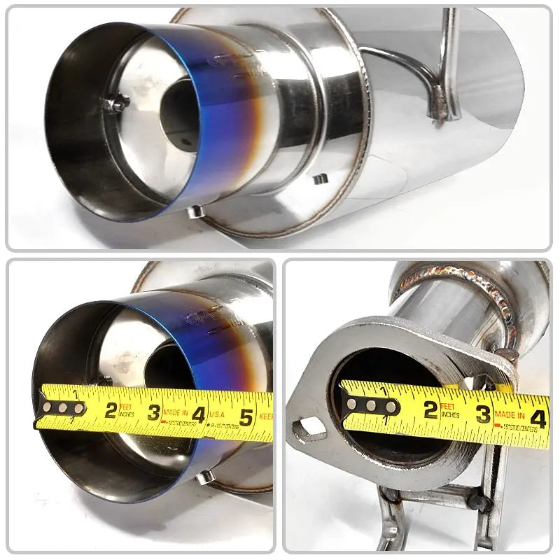(06-11) Honda Civic 1.8L R18A1 2.25" Cat-Back Exhaust with 4" OD Burnt N1 Tip