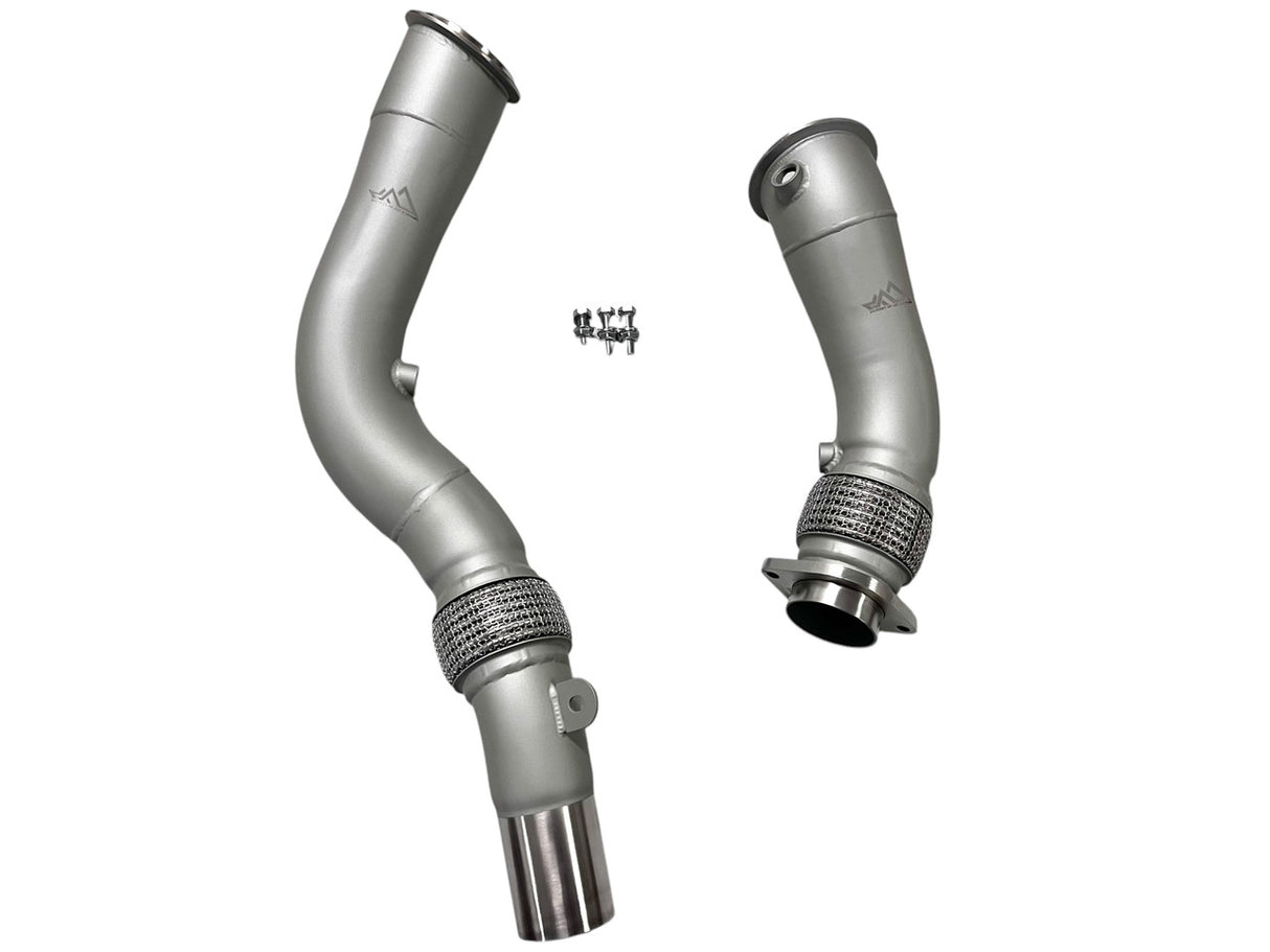 Mastery of Art & Design BMW M2C/M3/M4 S55B30 3.5" 'FAT BOY' Catted Downpipes with Flex Section