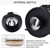 -10AN Oil, 750ml Baffled Oil Catch Can with Breather Filter (2-Port)
