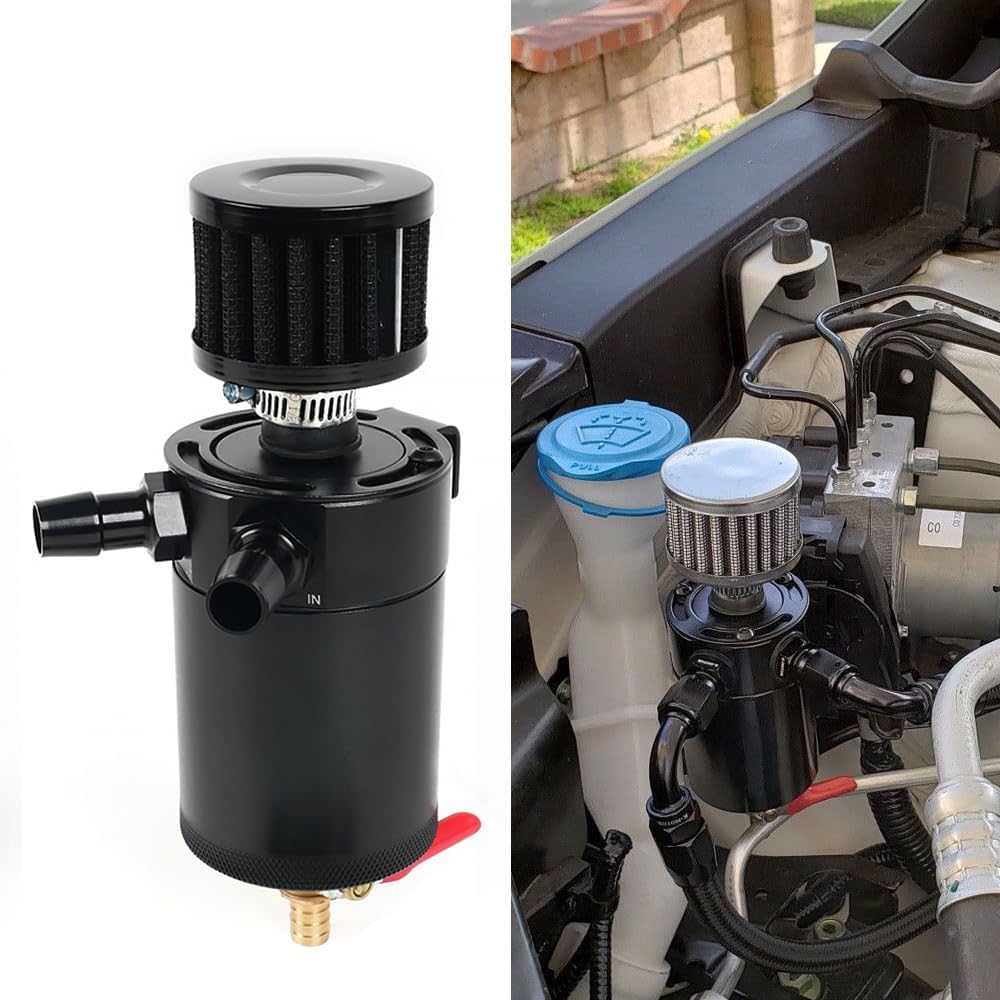 150mL Black Baffled Oil Can with Breather Filter/Drain Valves (2-Port)