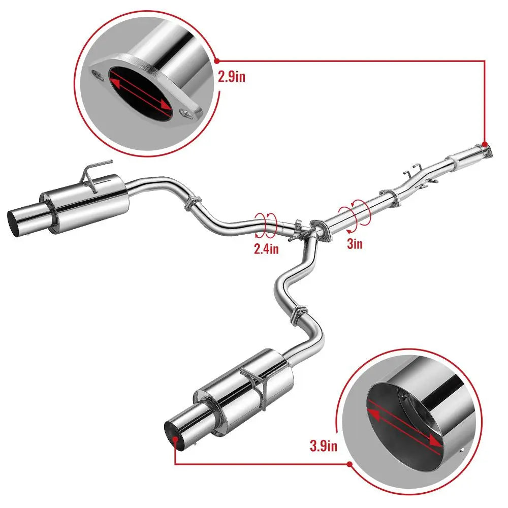 07-12 Nissan Altima Sedan VQ35DE Cat-Back Exhaust with 4" OD Tips