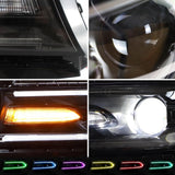 Kingman Speed® (15-23) Dodge Charger Head Lights with Color Shift DRL Strip (Halogen)
