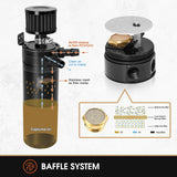 750mL Billet Baffled Oil Can with Breather Filter/Drain Valves (2-Port)