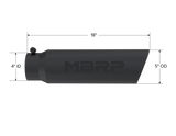 MBRP Universal 5in OD Angled Rolled End 4in Inlet 18in Length Black Finish Exhaust Tip