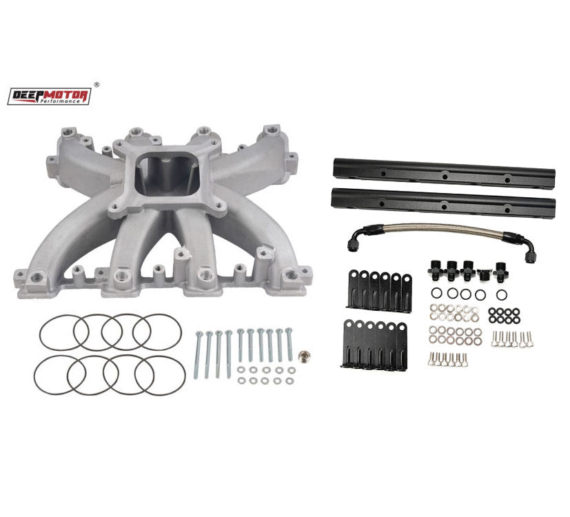 Deepmotor Aluminum Single Plane EFI Intake Manifold for LS3 L92 with Fuel Rails