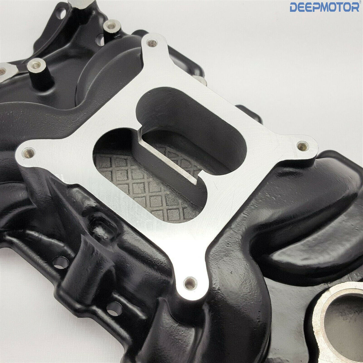 Deepmotor SBC Small Block Chevy 350 400 intake manifold Dual Plane Black 1956-86