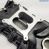 Deepmotor SBC Small Block Chevy 350 400 intake manifold Dual Plane Black 1956-86