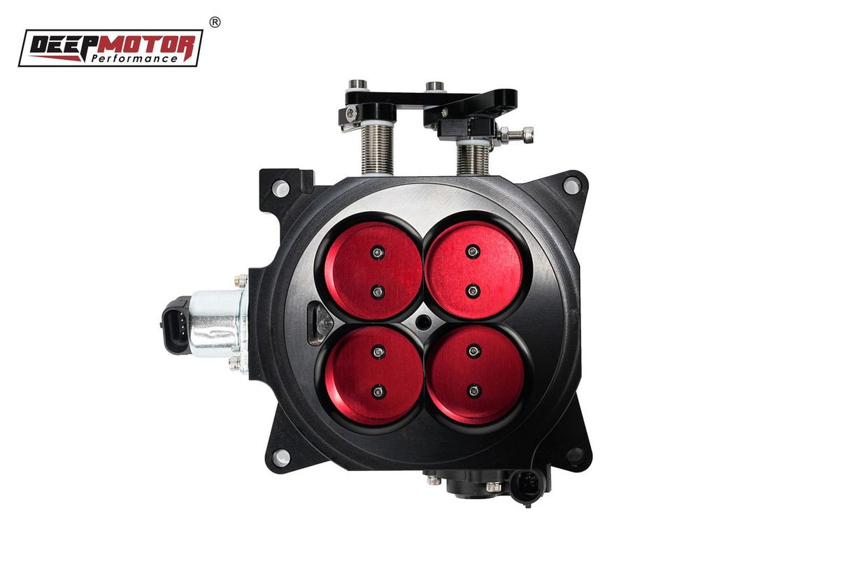 Deepmotor CNC Billet 1000 CFM 1.75" Core 4-Barrel 4150 Throttle Body+TPS+IAC Kit