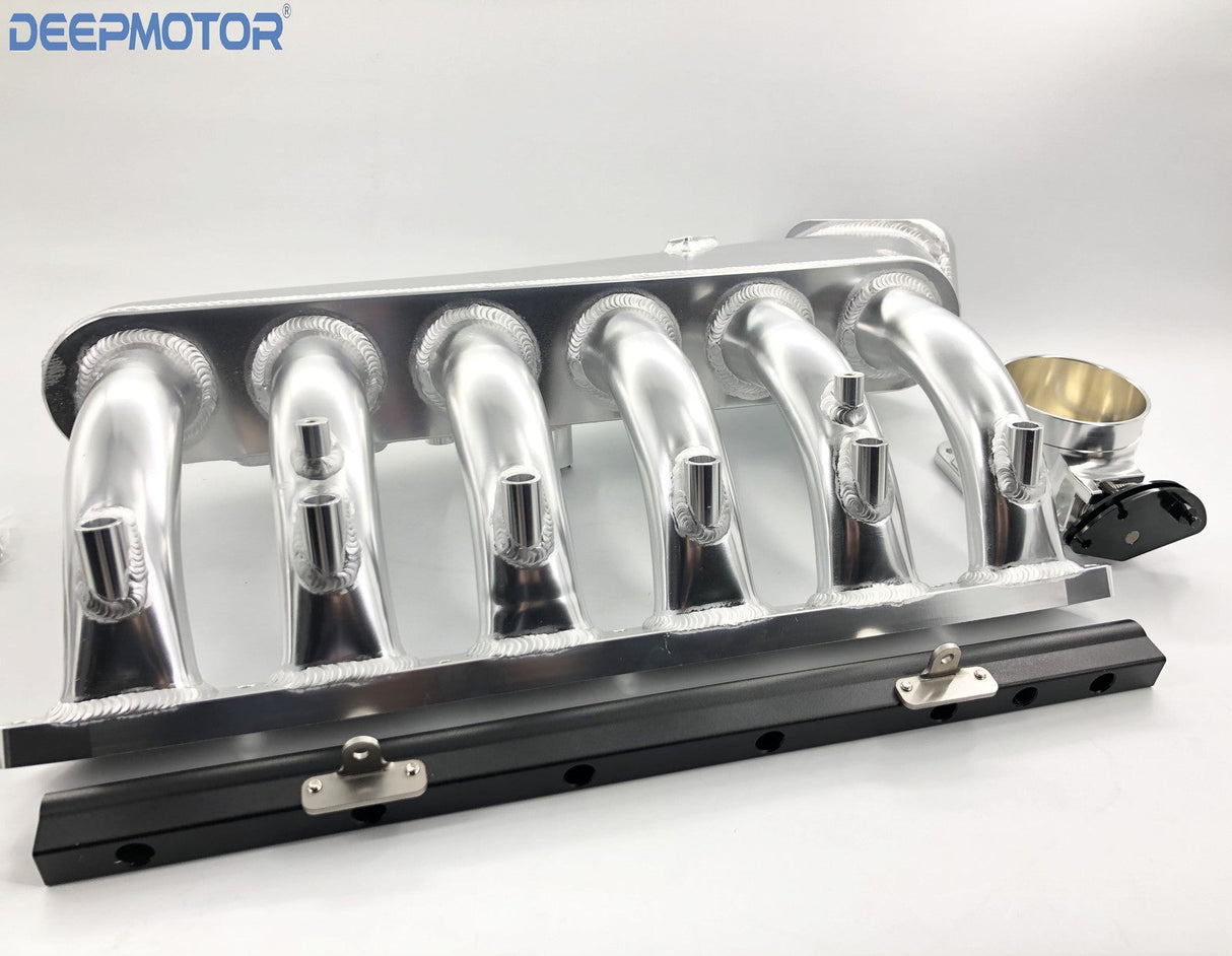 Deepmotor Billet 90mm Intake manifold Fuel Rail Throttle body for M50 M52 silver