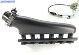RB26 RB26DET Fab Intake manifold Fuel Rail 90mm Throttle Body Set + Cable Black