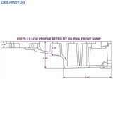 Deepmotor LS Retrofit  Rear Sump Oil Pan with Added Clearance &Turbo Drains