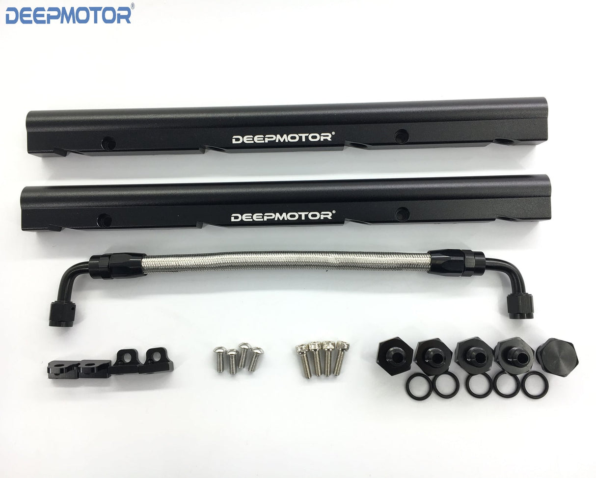 Deepmotor Billet Fuel Rail Kit for GM LS3 OE Intake Manifold with Hardwares 6AN