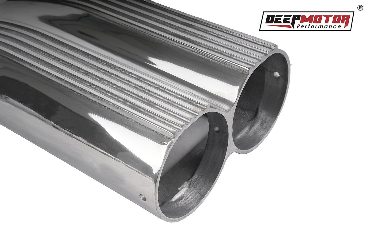Aluminum Finned Shotgun Intake Air Hood Scoop Single & Dual Carbs Setup Polished