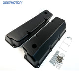 Fits Ford 351C Black Aluminum Valve Covers - Tall w/Hole