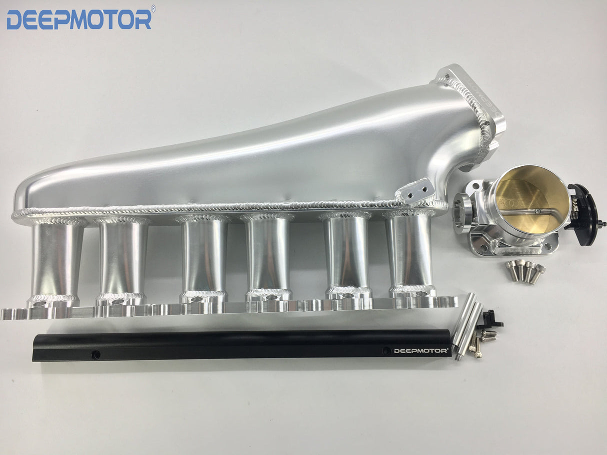 Deepmotor 1JZ GTE Billet Intake Manifold Fuel Rail 90mm Throttle Body Set +Cable