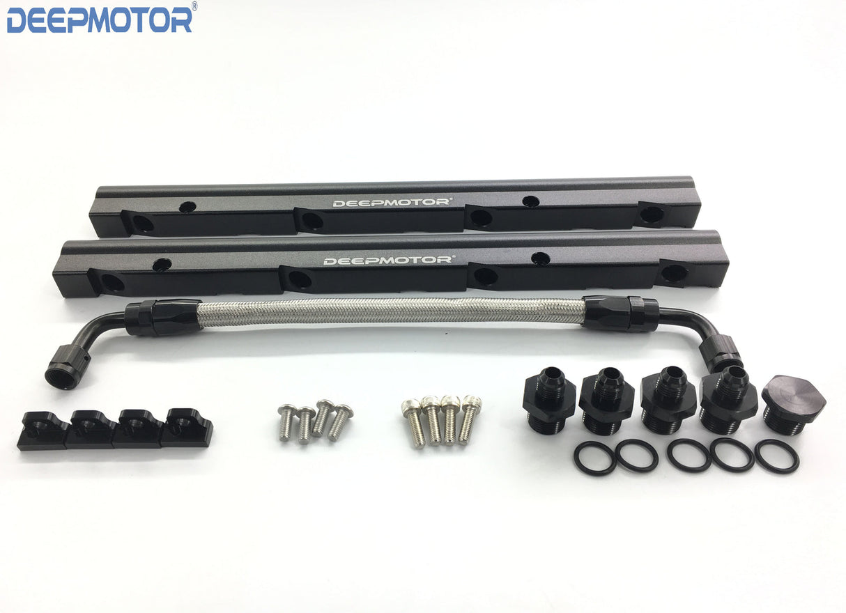 Deepmotor Billet Fuel Rail Kit for GM LS3 OE Intake Manifold with Hardwares 6AN