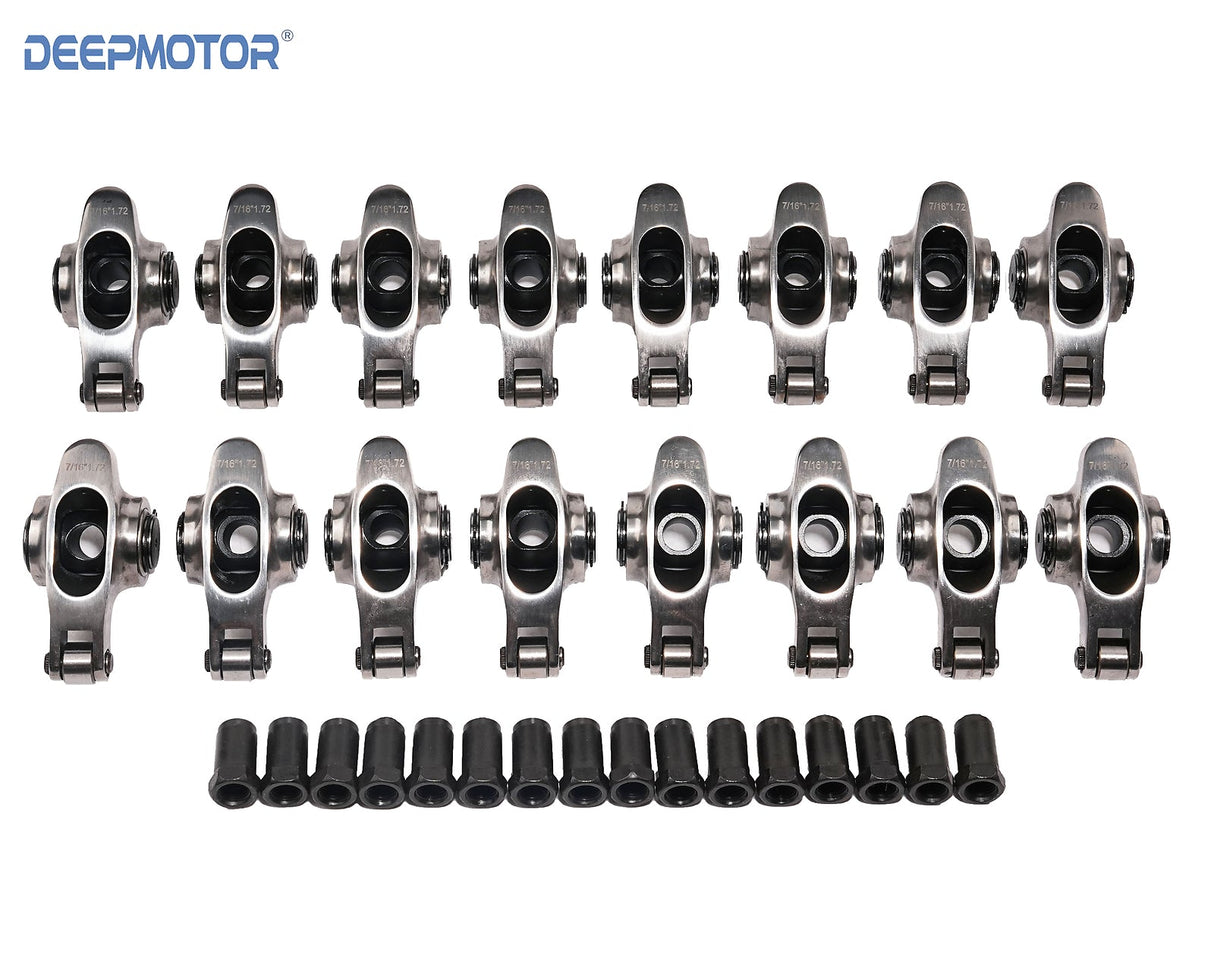 Stainless Steel Roller Rocker Arm Set for Chevy BBC 454 396 427 1.72 Ratio 7/16'