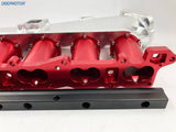 CNC RB26 RB26DET Intake manifold 90mm Throttle Body 6 Injectors Fuel Rail Set