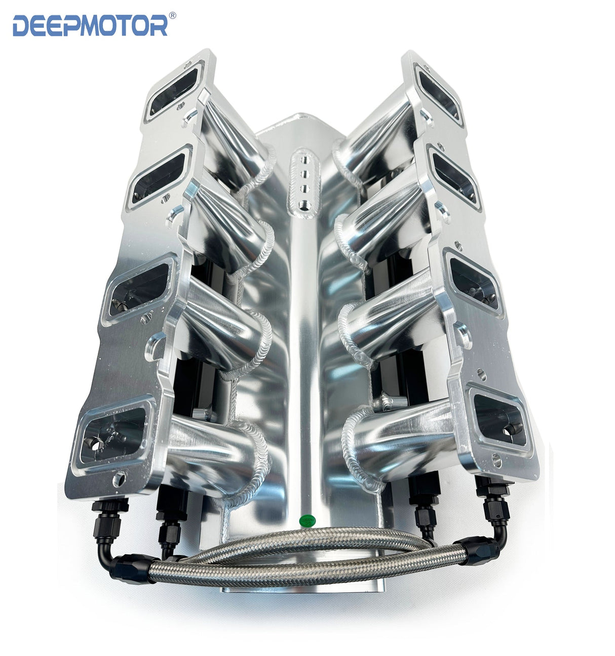 Deepmotor 102mm Dual Fuel Rails LS3 L92 Intake Manifold 16 injectors Silver