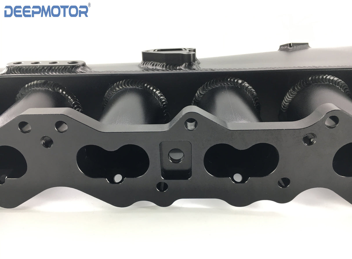RB25 RB25DET Billet Intake Manifold Fuel Rail 90mm Throttle Body and Cable Black