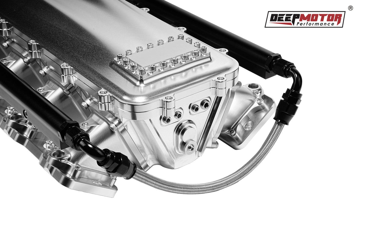 Billet CNC 102mm Intake Manifold Set with Burst Panel Flange for LS3 L92 Silver