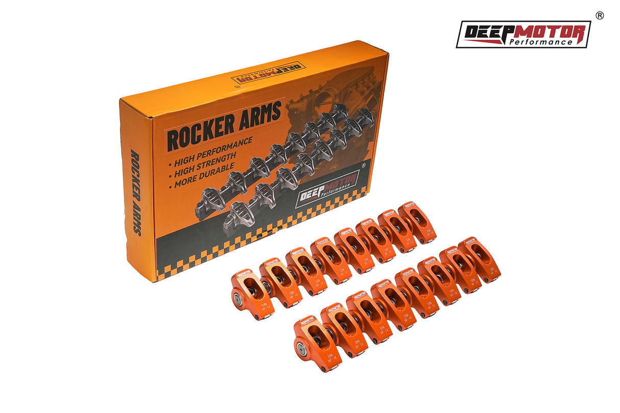 Deepmotor 2024-T6 Aluminum 1.5 Ratio 3/8'' Roller Rocker Arms for Chevy SBC 350