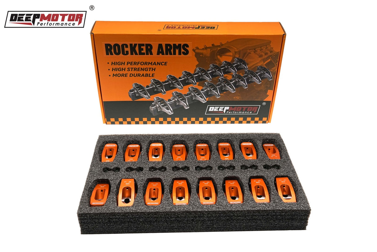 Deepmotor 2024-T6 Aluminum 1.6 Ratio 3/8'' Roller Rocker Arms for Chevy SBC 350