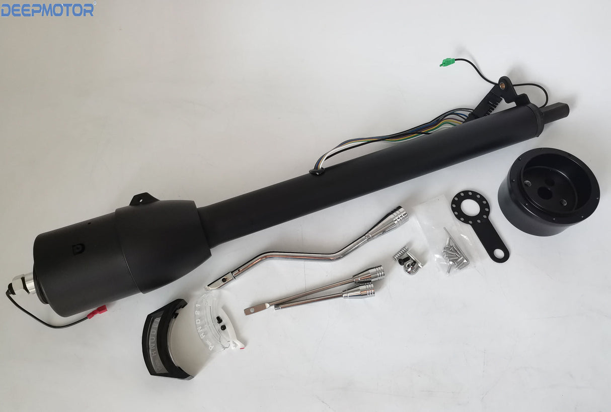 28" GM Steering Column Tilt Automatic No Key Universal W 9 Holes Adapter Black