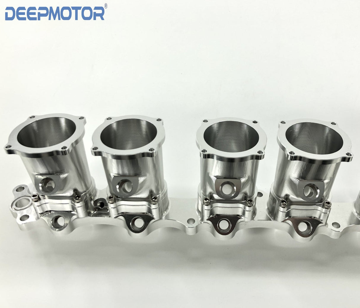 2JZ-GTE CNC Intake Manifold Fule Rail Throttle Body Set Silver 90mm 12 Injectors