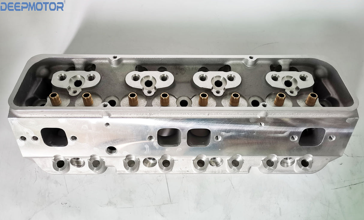 Deepmotor for Small Block Chevy SBC 350 Aluminum Bare Cylinder Head Angle Plug