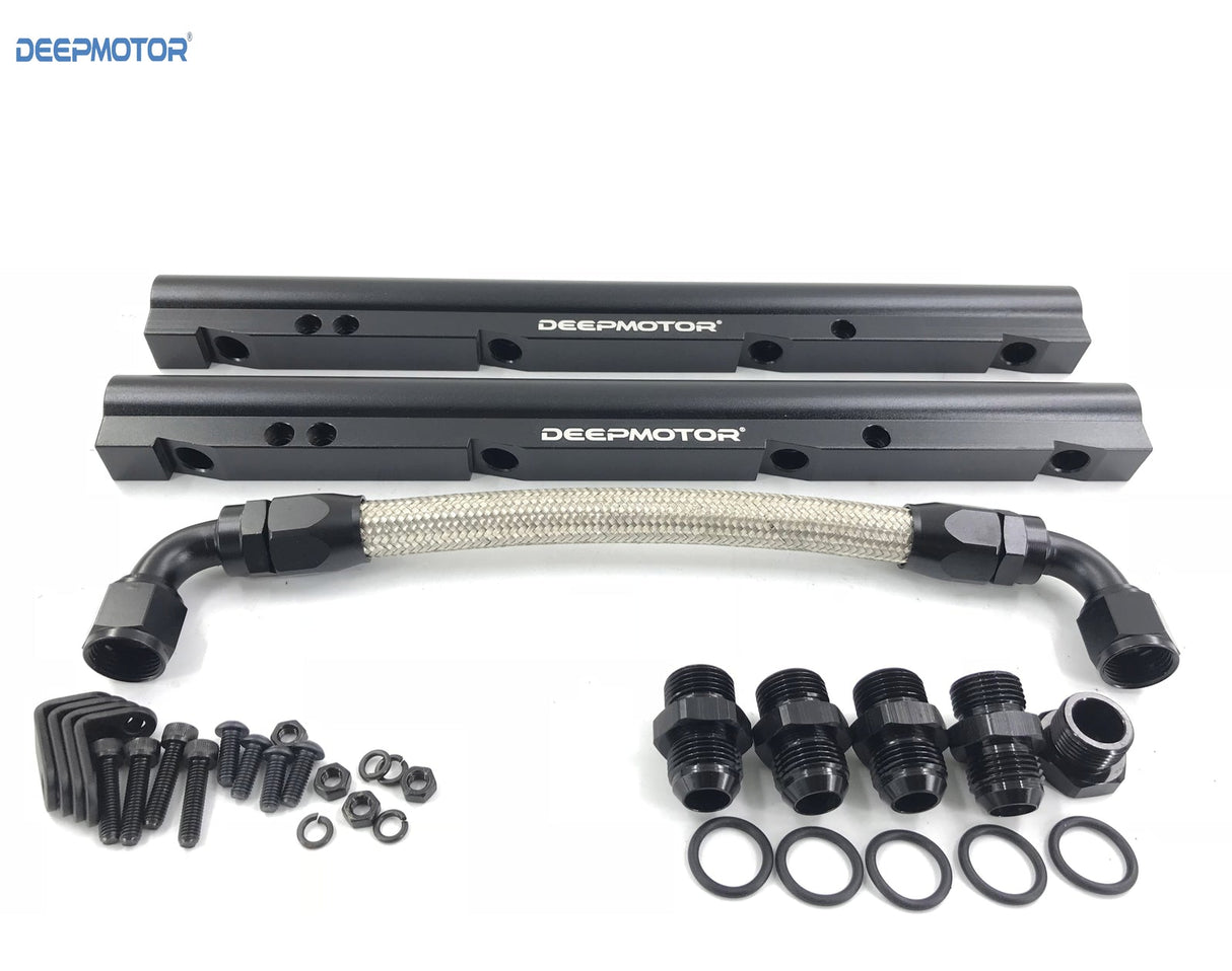 Deepmotor Billet Fuel Rail for OE LS1 LS6 Stock Intake Manifold 10AN+ Hardware