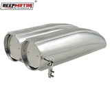 Aluminum Finned Shotgun Intake Air Hood Scoop Single & Dual Carbs Setup Polished