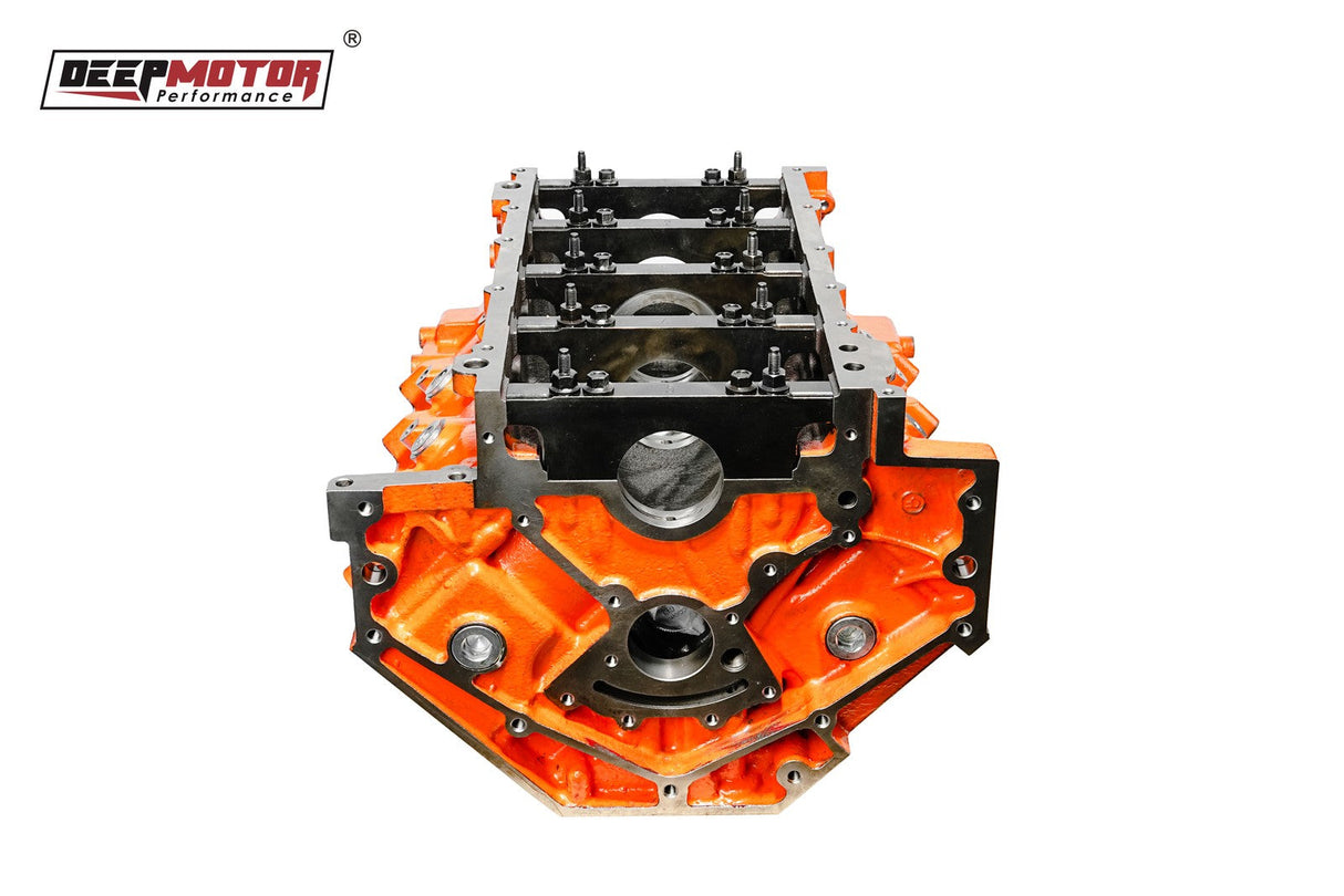 CNC machined Cast Iron Engine Block for LSX 4.000 Bore DH-9.240 6-Bolt Orange