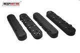 Deepmotor Aluminum finned Valve Covers w/ Coil Mounts & Cover for LS Black