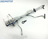 32" inch Auto Column Shift Tilt Steering Column with Key & Wheel Adapter Chrome